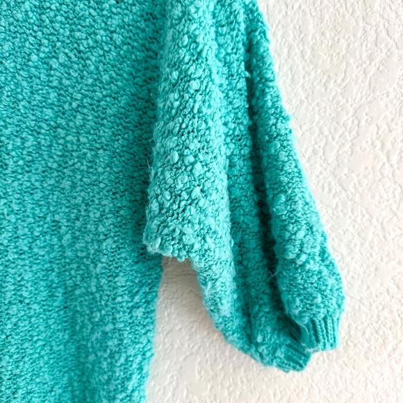 Vintage J.G. Arnold Textured Bouclé Sweater – Turquoise – Size M - Picture 3 of 6
